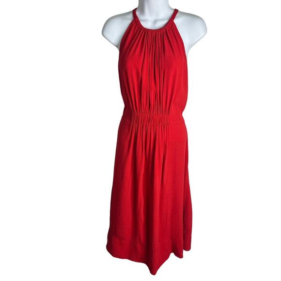 Kate Spade Katie Dress Size 4 Crepe Zip Back Tie Neck Red Cocktail Event Party - Picture 5 of 15
